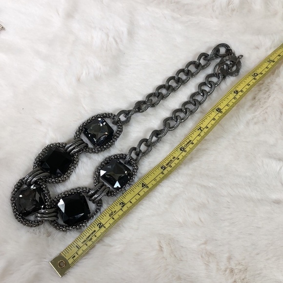 Black/Silver Statement Necklace and Earrings - Picture 6 of 6